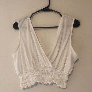 White cropped blouse